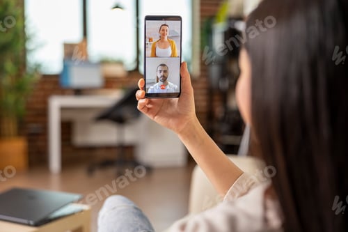 Preview: Asian woman on video call meeting online communication