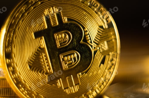 Preview: Closeup shot of a bitcoin coin