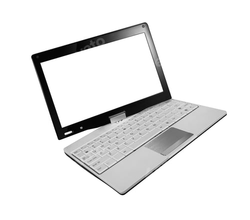 Preview: Laptop with white screen isolated