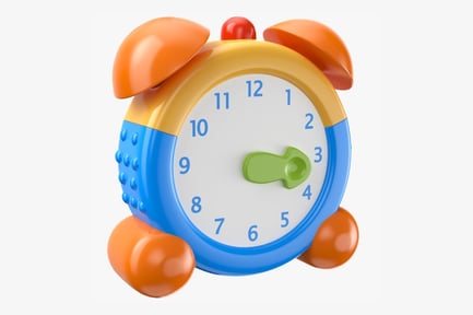 Vista previa: Reloj despertador para niños juguetón con colores brillantes