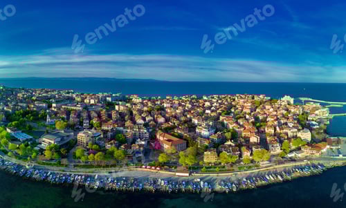 Preview: Panoramic view from a height above the town of Pomorie