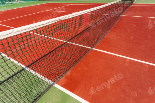 Preview: Tennis net on a tennis court background