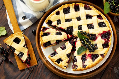 Preview: Berry pie summer. Sweet pie, tart with fresh berry currant. Delicious cake with currant.