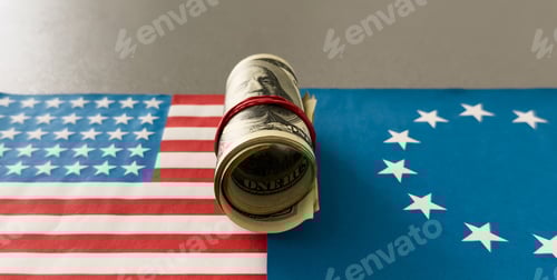 Preview: dollar money and American flag. exchange finance economy dollar pay tax