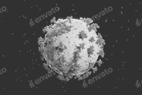 Preview: Coronavirus cells or bacteria molecule. Virus Covid-19. 3d Rendering.