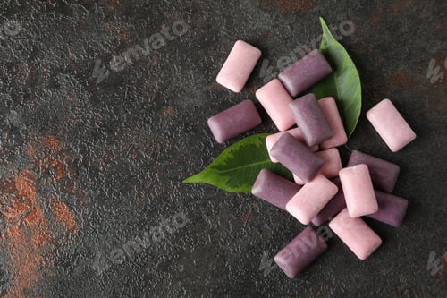 Preview: Concept of chewing or bubble gum, space for text