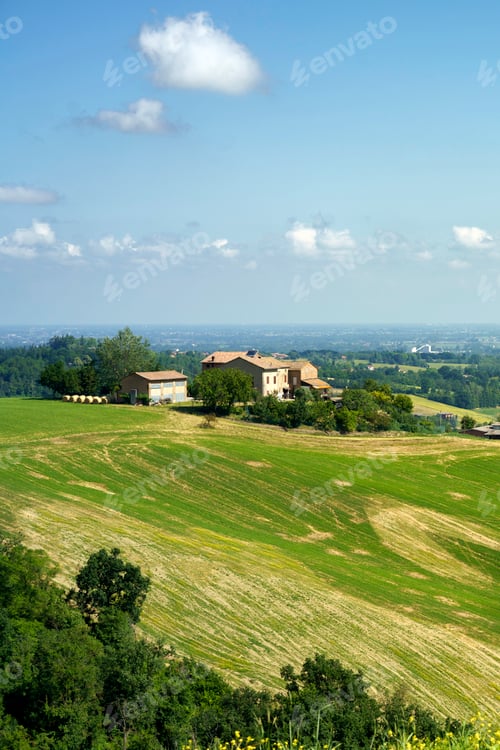 Preview: Rural landscape near Salsomaggiore and Fornovo, Parma, at springtime