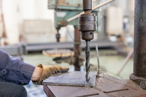 Preview: Metal drilling on industrial drill press