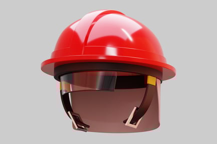 Preview: Red Safety Helmet With Face Shield