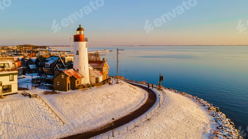Preview: Lighthhouse of Urk Netherlands during sunset in the Netherlands