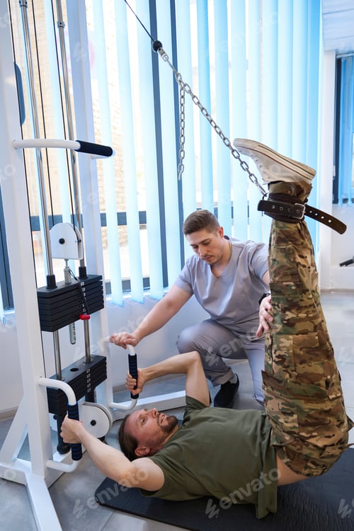 Preview: Patient recovering from injury in rehabilitation center