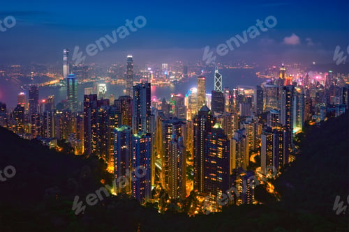 Preview: Hong Kong skyscrapers skyline cityscape view