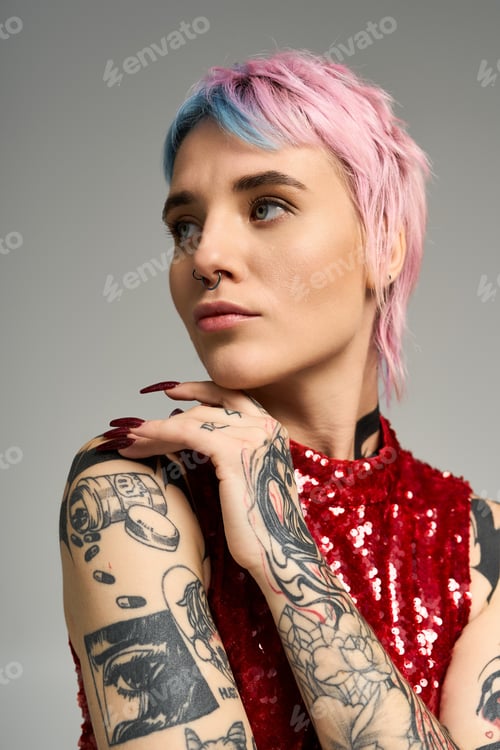 Preview: Festive winter vibes with a stylish young woman in dazzling attire