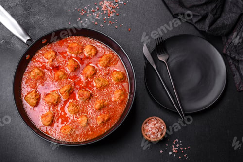 Preview: Delicious meatballs made from ground beef in a spicy tomato sauce