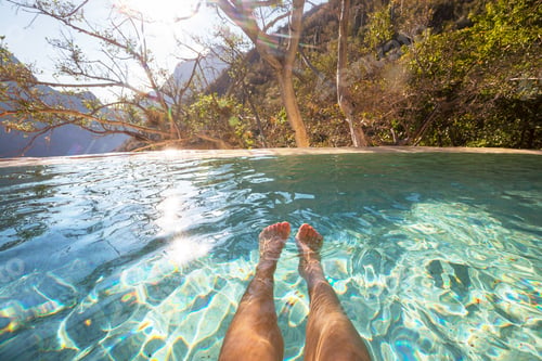 Relaxing in Nature's Hot Spring Oasis