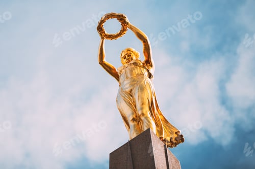 Preview: Luxembourg. Monument of Remembrance Gelle Fra or Golden Lady is a war memorial in Luxembourg City