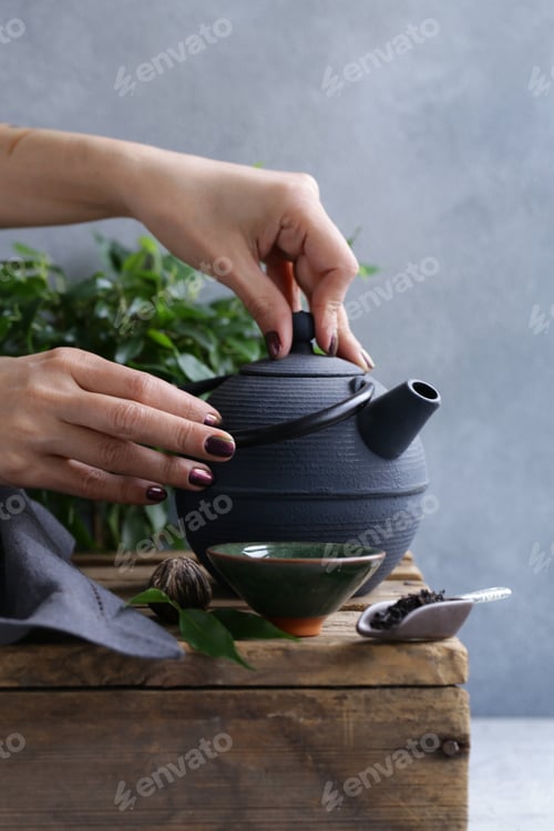 Preview: Cast Iron Kettle on Wooden Table
