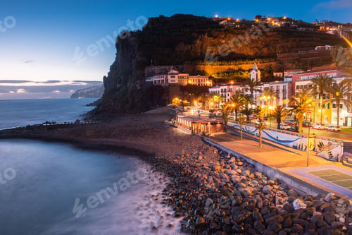 Preview: Illuminated town of Ponta do Sol, Madeira, Portugal