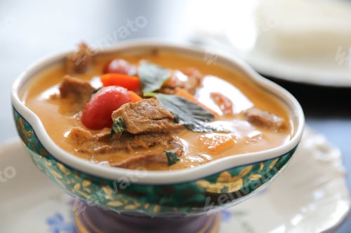 Preview: Roasted Duck In Red Curry With Rice , Traditional Thai Food