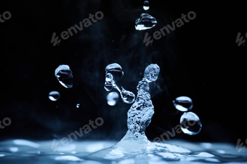 Preview: The process of boiling water, a stream of water shooting out of a humidifier or diffuser taken in