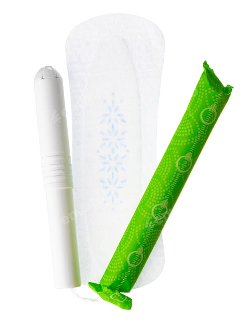 Preview: Women hygienic pads and tampons isolated on white