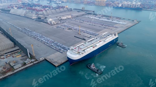 Preview: Many new cars running cargo ship, Ro-Ro Ship for import export shipping cars by Vessel Freight forwa