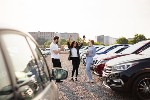 Preview: Woman Celebrates New Car Purchase