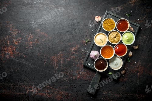 Preview: Set of a variety of sauces.