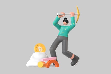 Preview: Cartoon crypto miner character