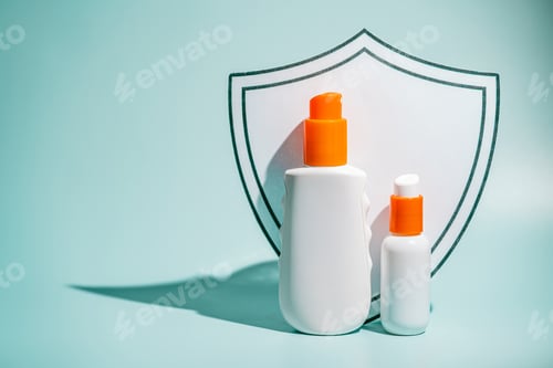 Preview: White sunscreen spf bottle