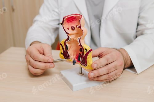 Preview: Rectum pathology teaching model used in medical education and training.