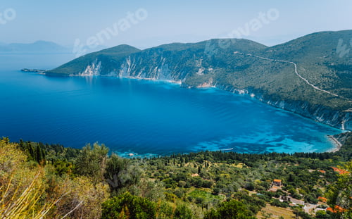 Preview: Amazing landscape of mediterranean island. Summer vacation. Greece, island Ithaki-view of the