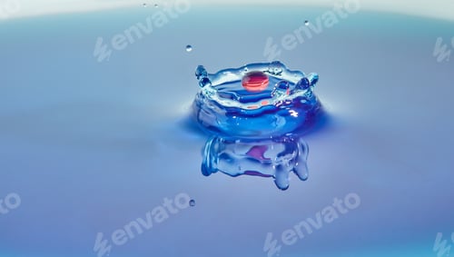 Preview: Abstract background color water splash, collision of colored drops and crown creation