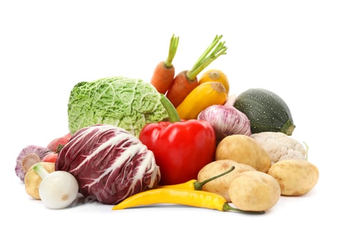 Preview: Different fresh ripe vegetables isolated on white