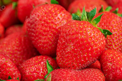 Preview: Summer background of fresh ripe strawberries. Close up