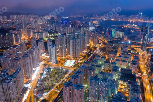 Preview: Kowloon Bay, Hong Kong 16 February 2019: Hong Kong city at night