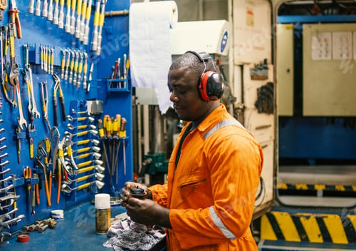 Preview: Marine engineer officer working in engine room