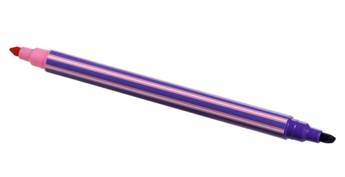 Preview: Double-sided felt-tip pen with a transparent cap on an isolated background
