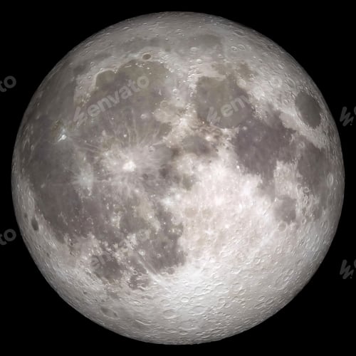 Preview: a full moon with a black background and some clouds on the side