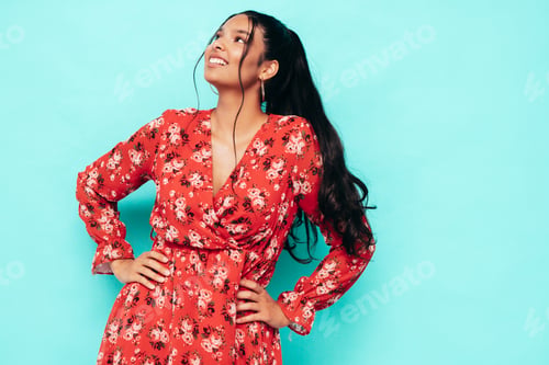 Preview: Beautiful young woman posing in studio