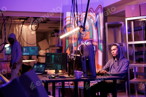 Preview: Criminal using computer to hack system