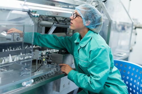 Preview: pharmaceutical factory worker at the workplace