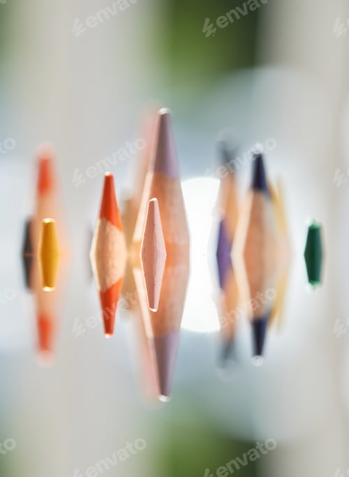 Preview: Abstract background of reflection colored pencils
