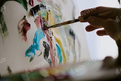 Preview: Male Hand Painting On Canvas