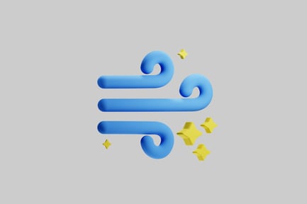 Preview: Wind symbol with yellow stars
