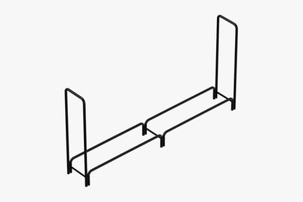 Preview: Modern Black Iron Firewood Holder, Empty Log Rack