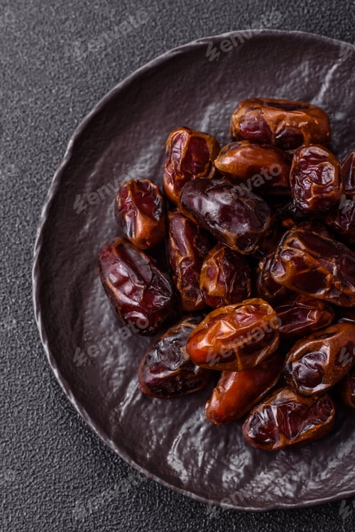 Preview: Dried sweet dates, natural tropical fruits for a healthy diet. Dried dates