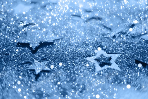 Preview: Christmas celebration. Abstract background for new year party. Patter of gold stars with lights