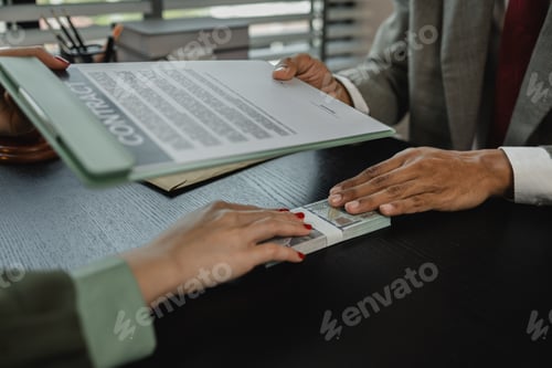 Preview: a client is bribing the opposing lawyer in order to win a case