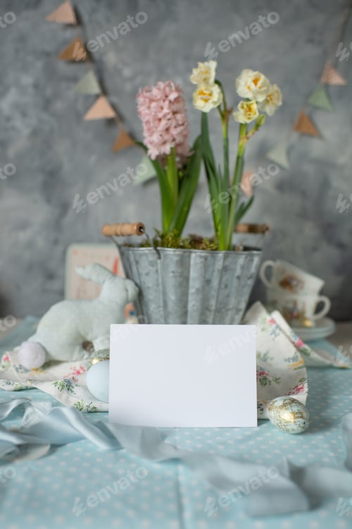 Preview: Easter theme in pastel colors, Easter card, holidays background